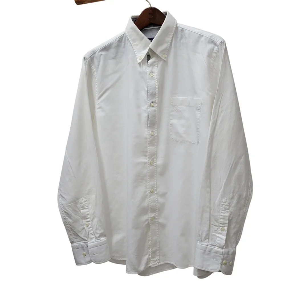 Hart Schaffner Marx Men's Button-down Long-Sleeves White Casual Shirt Size Large